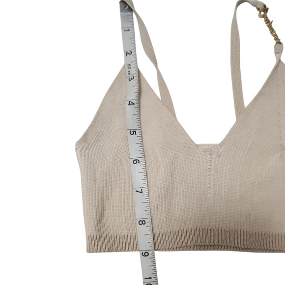 Jacquemus Beige Ribbed Knit Bra Top - Picture 7 of 9